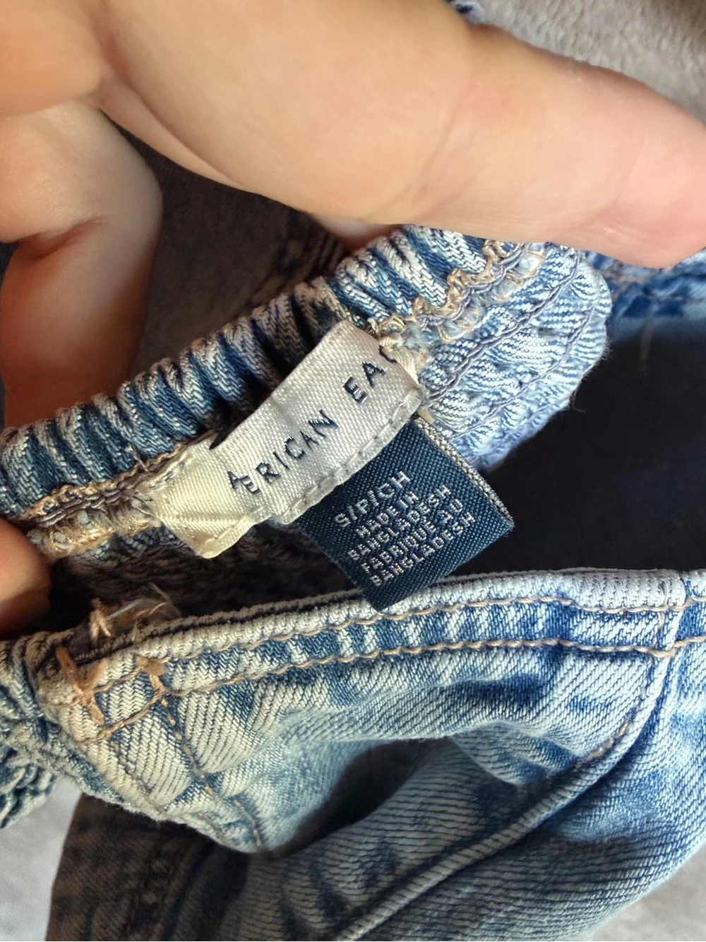 American Eagle Denim Button-Front Crop Top Blue S - Picture 5 of 5